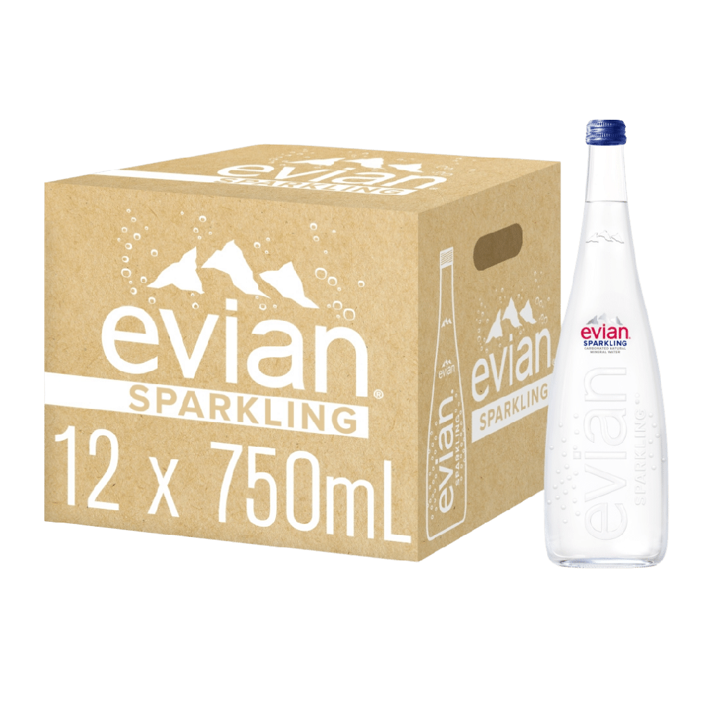 [0000091362] Agua EVIAN GLASS GAS 12x75cl